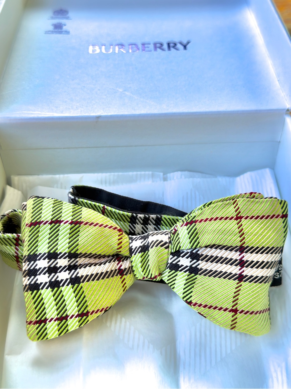 🎁TB SUMMER 26’🎁🔥💯🆕ICONIC BURBERRY CLASSIC AURORA GRE NOVA CHECK SELFTIE BOW TIE🔥